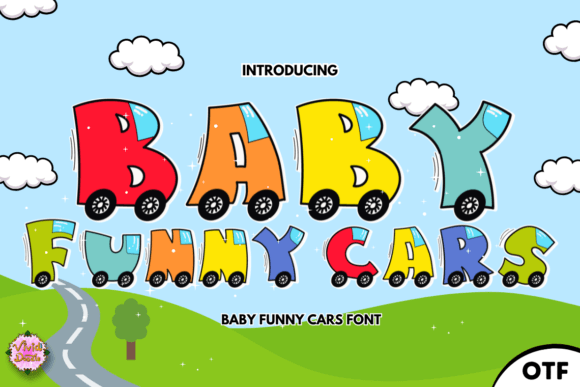 Baby Funny Cars: A Playful Display Font for Handmade Crafts and Printables