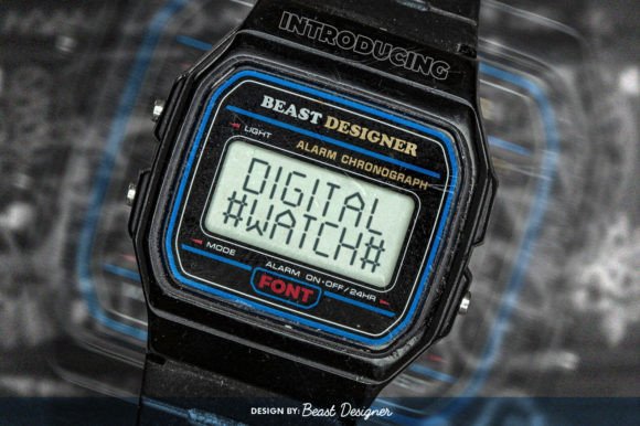 Digital Watch Font for Modern Branding Projects