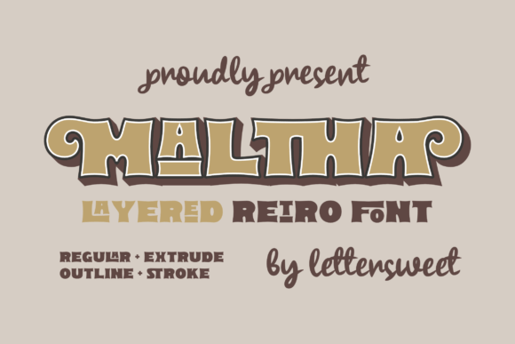 Maltha Font: A Retro Display Typeface for Small Business Branding